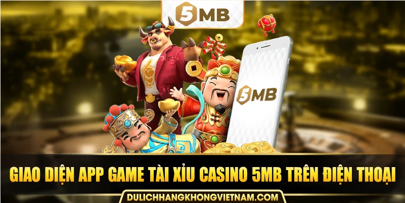 Giao diện app game tài xỉu Casino 5MB trên điện thoại.